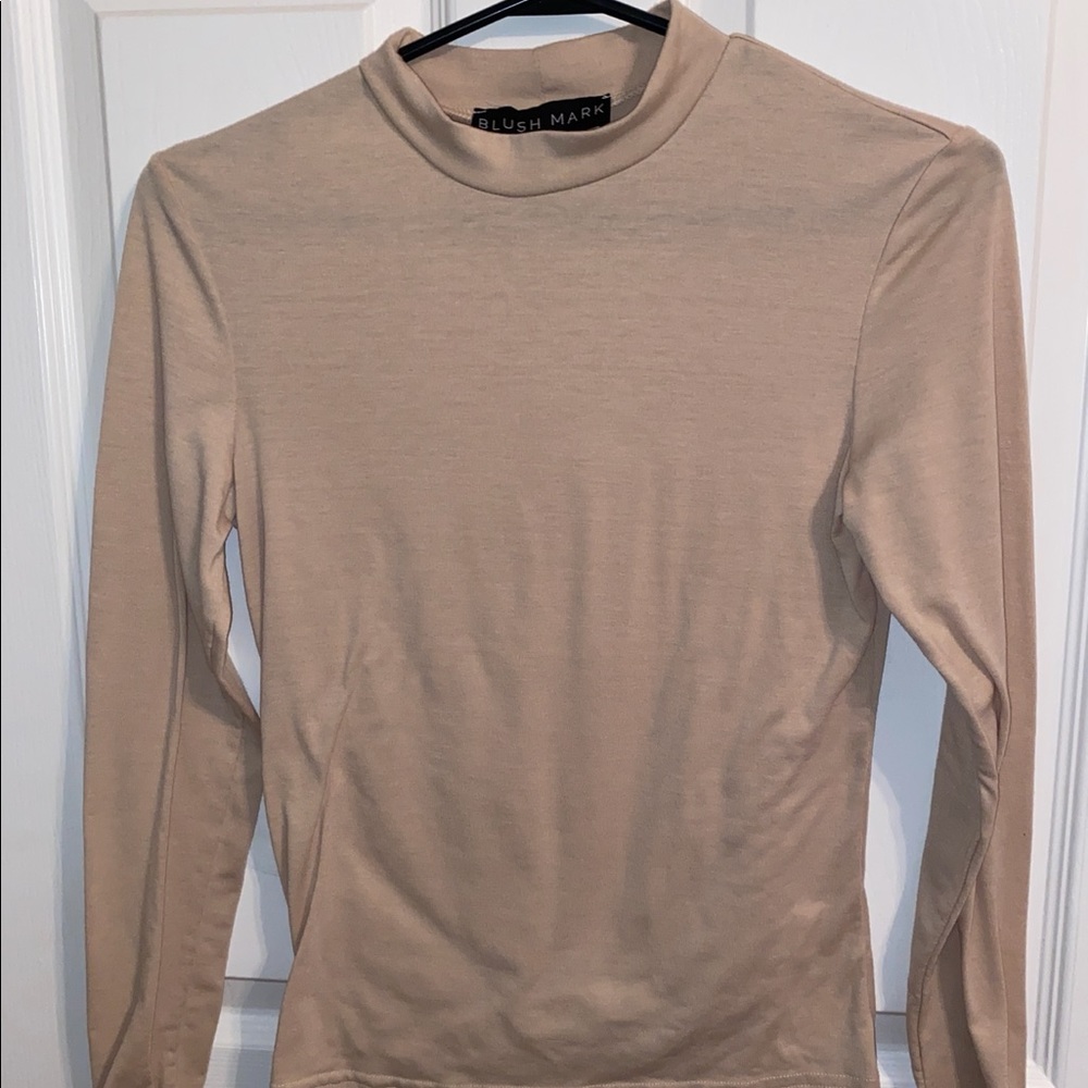 Blush Mark Beige Turtleneck Long Sleeve
